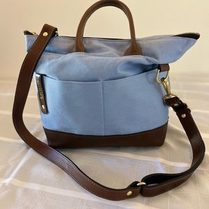 R.Riveter the Otto canvas tote with leather handles and cross body strap